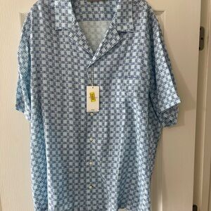 Daniel Cremieux Blue Geometric Casual Shirt